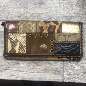 Coach patchwork animal print large wallet
